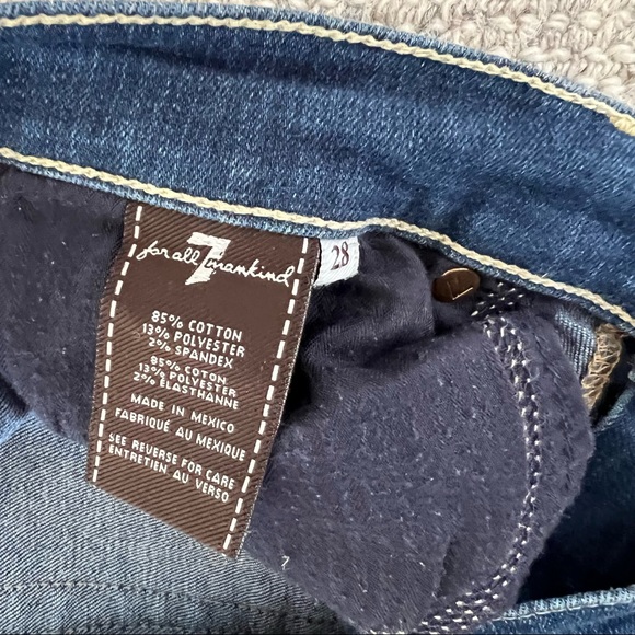 7 for all mankind jeans. Mid rise. Size 28. Skinny cut. - Picture 5 of 6